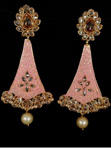 Reverse Ad Earrings With Meenakari Work